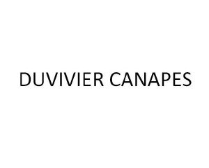 DUVIVIER CANAPES
